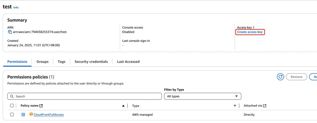 aws-cloudfront-add-iam-user-access-key